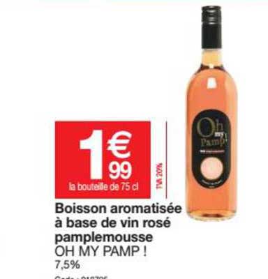 Boisson Aromatisée à Base De Vin Rosé Pamplemousse Oh My Pamp !