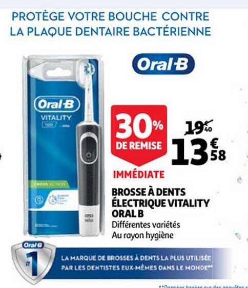 brosse à dents électrique vitality oral b