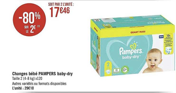 changes bébé pampers baby-dry