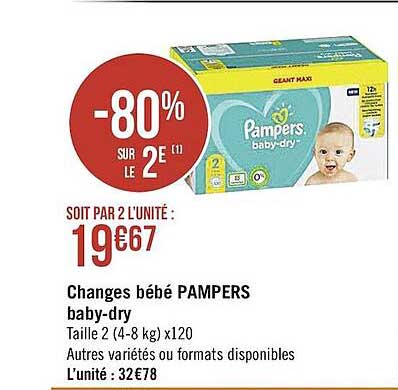 changes bébé pampers baby-dry