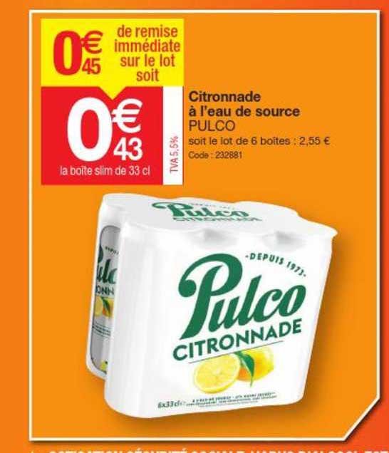 citronnade à l'eau de source pulco