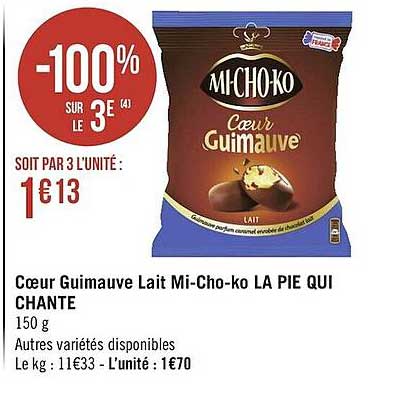 coeur guimauve lait mi-cho-ko la pie qui chante