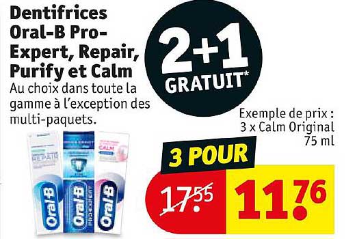 Dentifrices Oral-b Pro-expert, Repair, Purify Et Calm