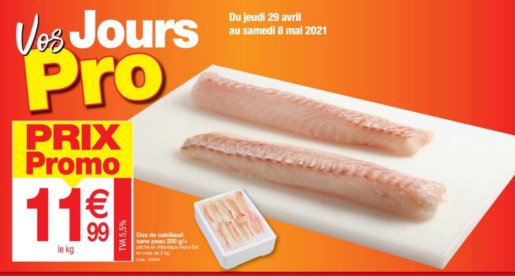Dos De Cabillaud Sans Peau 200 G - +