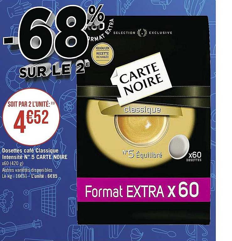 Dosettes Café Classique Intensité N°5 Carte Noire