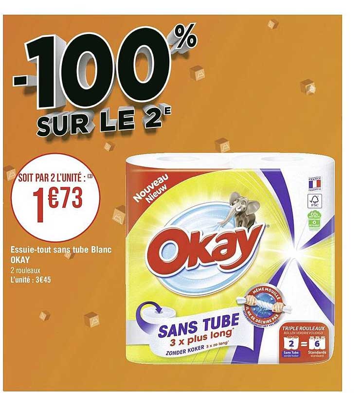 essuie-tout sans tube blanc okay