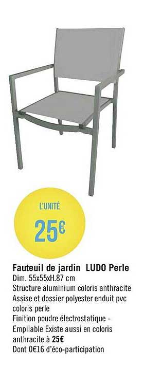 fauteuil de jardin ludo perle