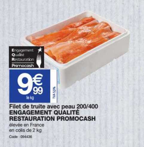 filet de truite avec peau 200 - 400 engagement qualité restauration promocash