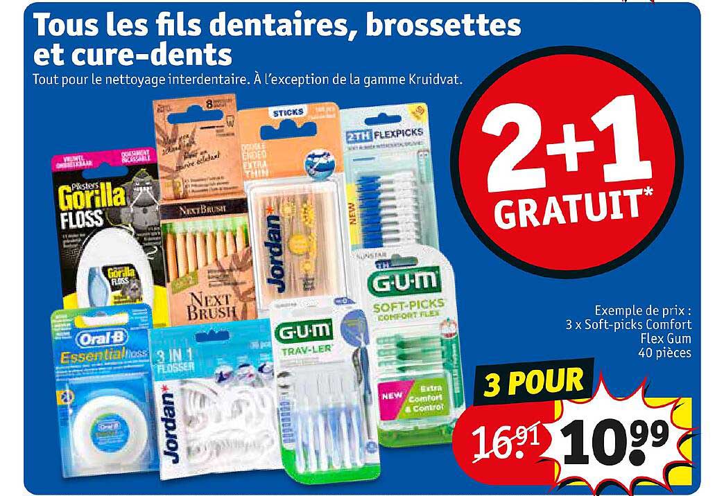 fils dentaires, brossettes et cure-dents