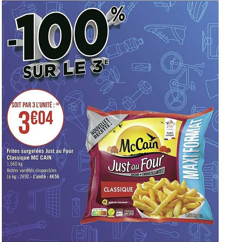 Frites Surgelées Just Au Four Classique Mc Cain