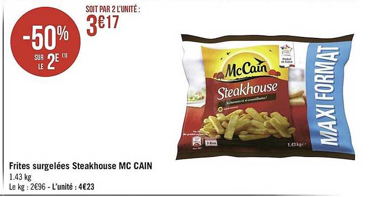 frites surgelées steakhouse mc cain