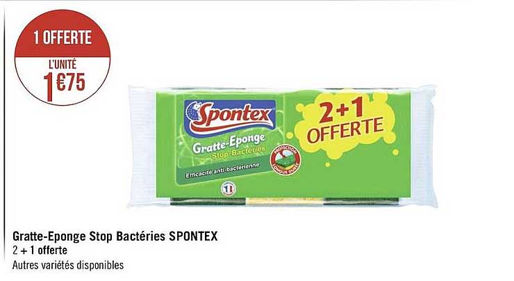 gratte-éponge stop bactéries spontex