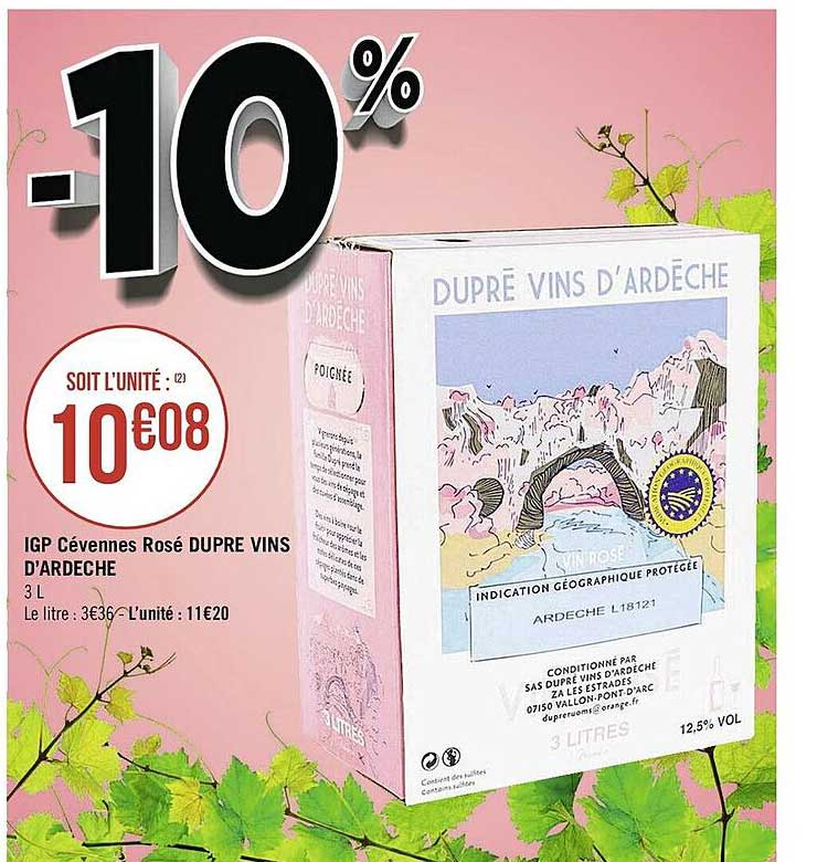 igp cévennes rosé dupre vins d'ardèche