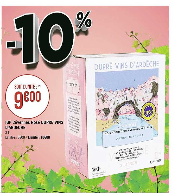 igp cévennes rosé dupre vins d'ardèche