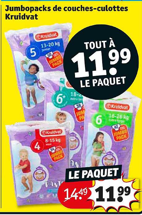 jumbopacks de couches-culottes kruidvat