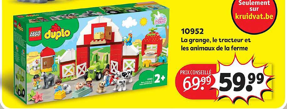 la grange, le tracteur et les animaux de la ferme duplo lego
