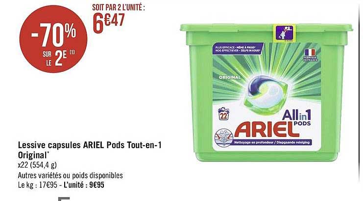 lessive capsules ariel pods tout-en-1 original