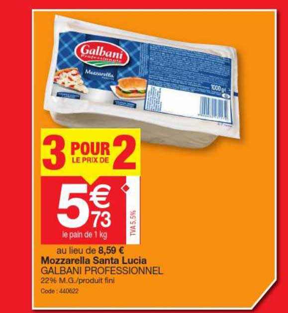 mozzarella santa lucia galbani professionnel