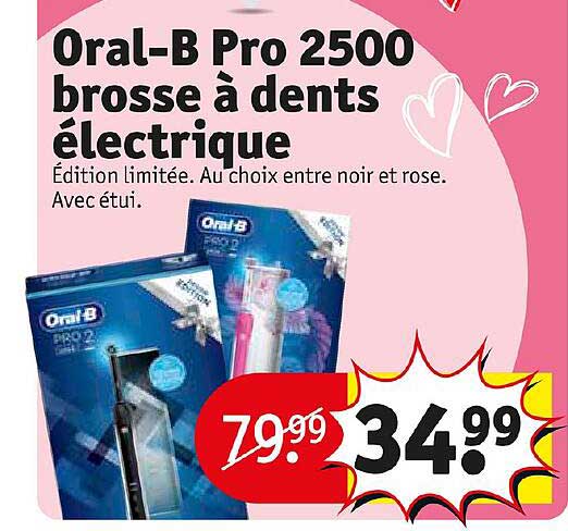 oral-b pro 2500 brosse à dents électrique