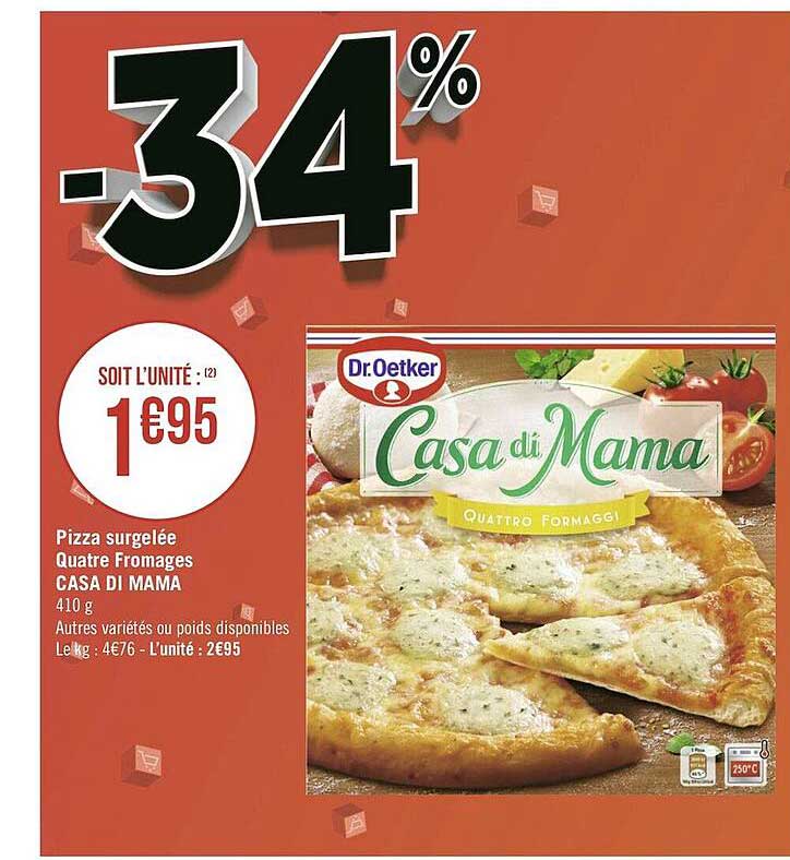 pizza surgelée quatre fromages casa di mama