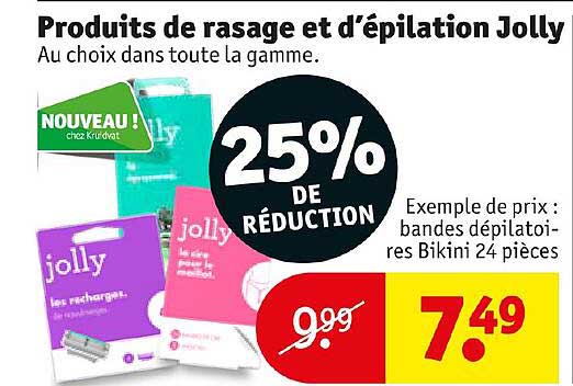 produits de rasage et d'épilation jolly