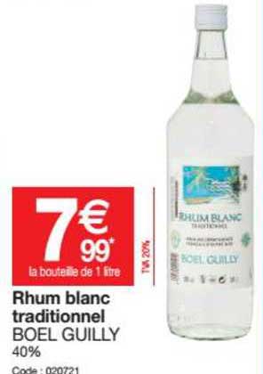 Rhum Blanc Traditionnel Boel Guilly