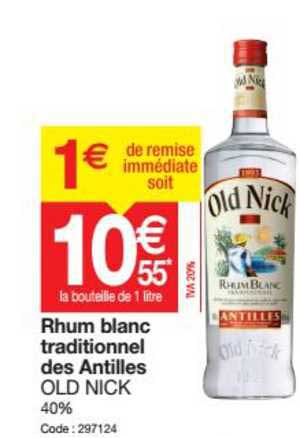 rhum blanc traditionnel des antilles old nick