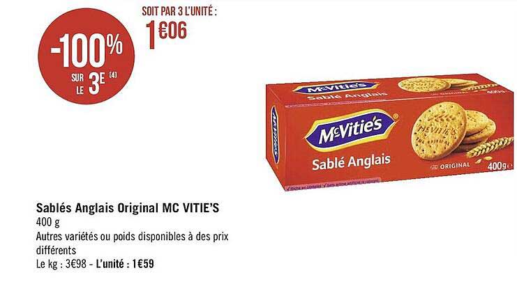 Sablés Anglais Original Mc Vitie's