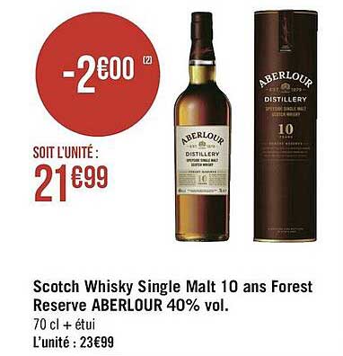 scotch whisky single malt 10 ans forest reserve aberlour 40% vol.