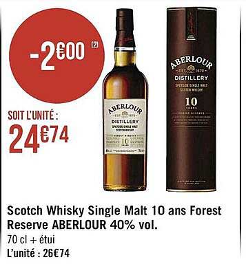 scotch whisky single malt 10 ans forest reserve aberlour 40% vol.