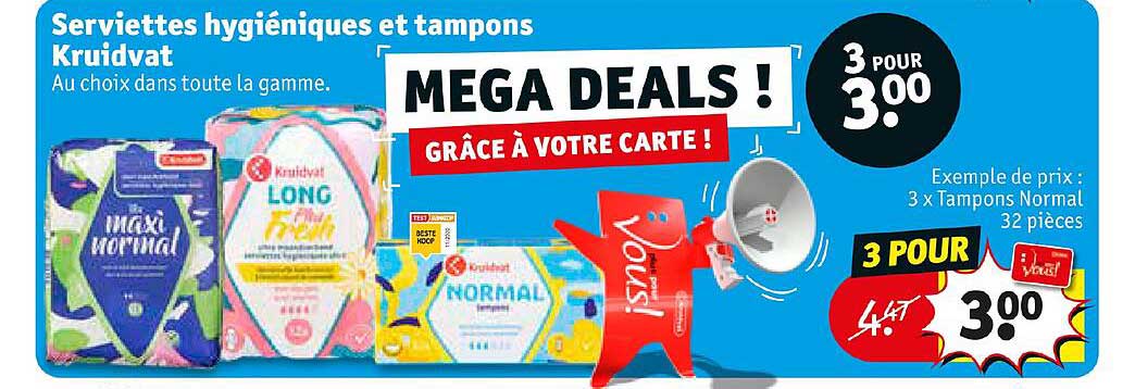 serviettes hygiéniques et tampons kruidvat