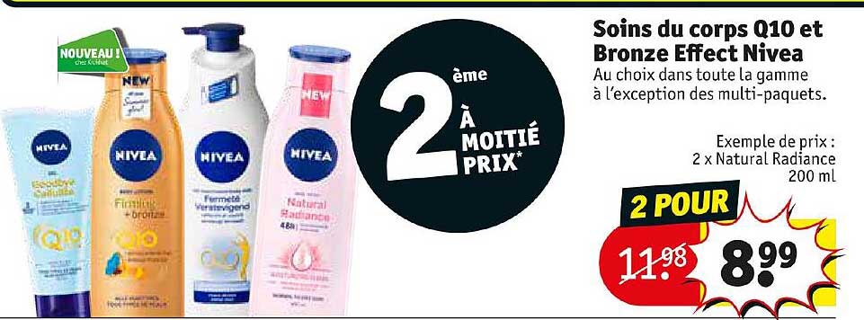 soins du corps q10 et broze effect nivea