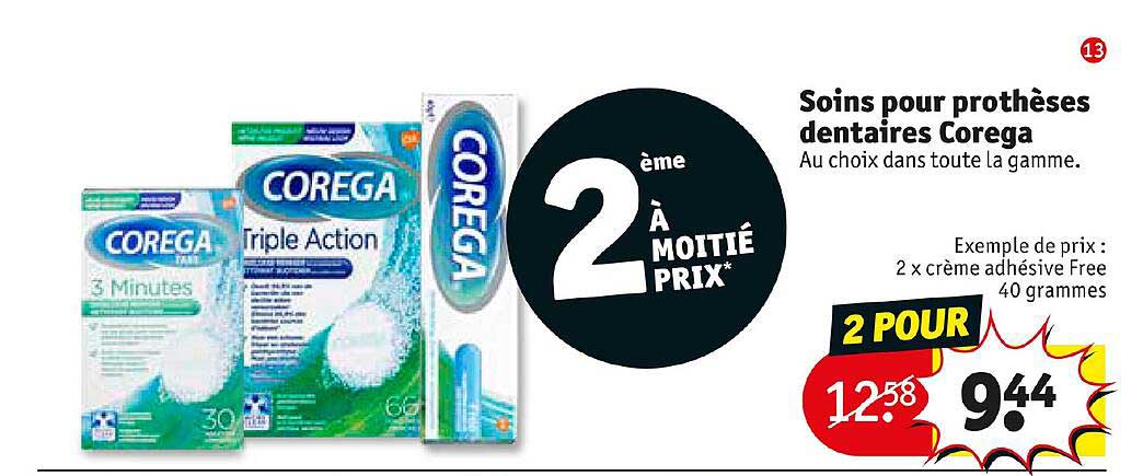 soins pour prothèses dentaires corega