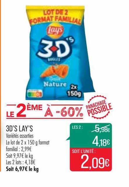 3d's lay's le 2 ème à -60%