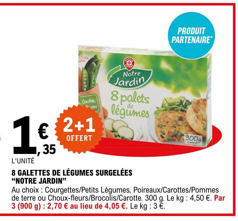 8 galettes de légumes surgelées "notre jardin"