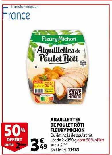 aiguillettes de poulet rôti fleury michon