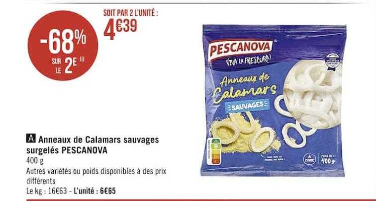 Anneaux De Calamars Sauvages Surgelés Pescanova