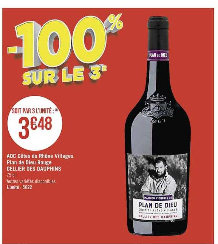 Aoc Côtes Du Rhône Villages Plan De Dieu Rouge Cellier Des Dauphins