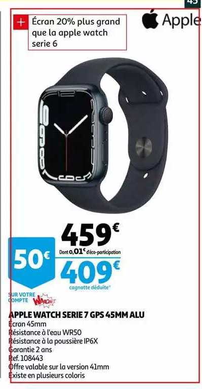 apple watch serie 7 gps 45mm alu