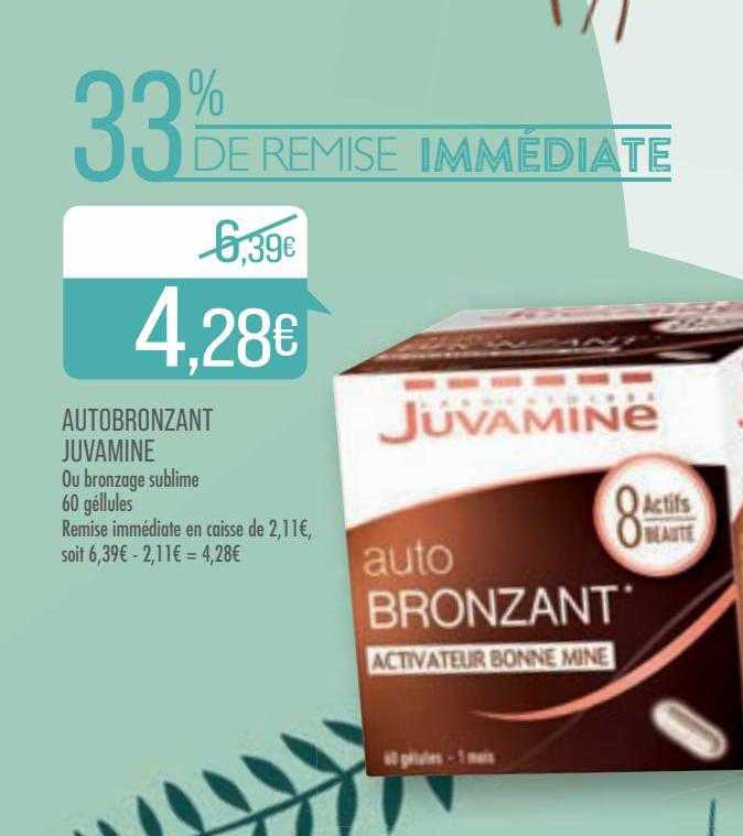 autobronzant juvamine 33% de remise immédiate