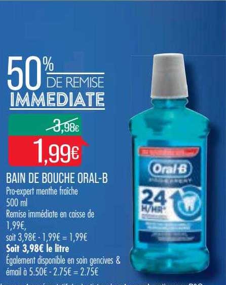 bain de bouche oral-b 50% de remise immediate