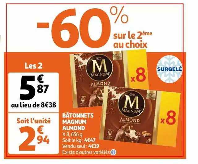 Bâtonnets Magnum Almond