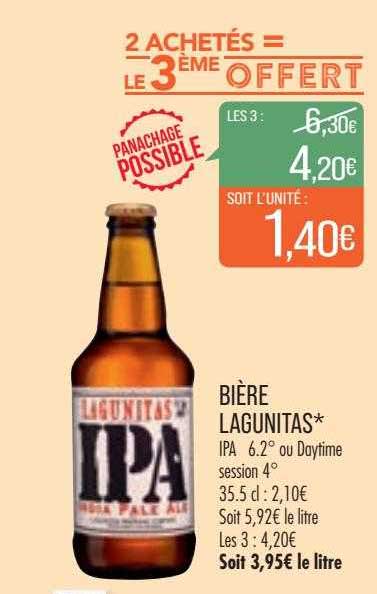 bière lagunitas lagunitas 2 achetés = le 3ème offert