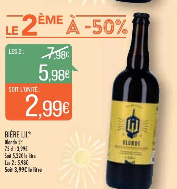 bière lil  le 2ème à -50%