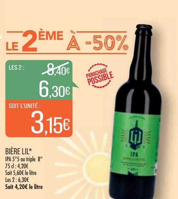 bière lil  le 2ème à -50%
