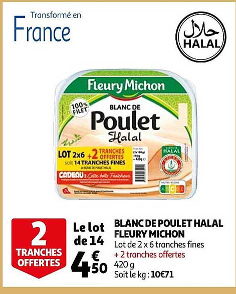 Blanc De Poulet Halal Fleury Michon