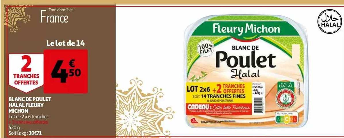 blanc de poulet halal fleury michon