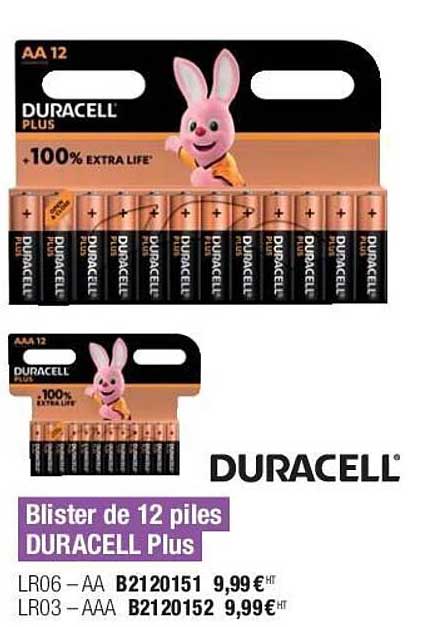 Blister De 12 Piles Duracell Plus