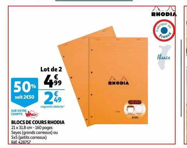 blocs de cours rhodia