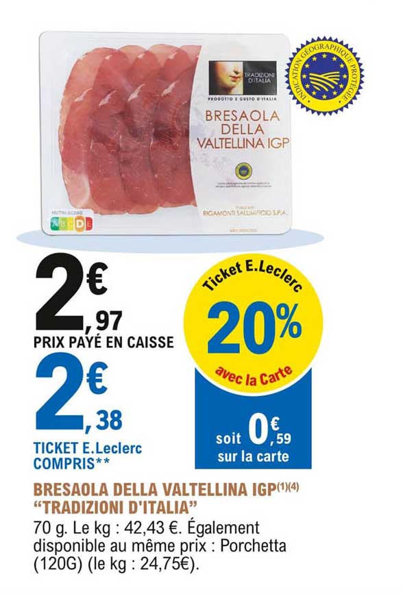 bresaola della valtellina igp "tradizioni d'italia"